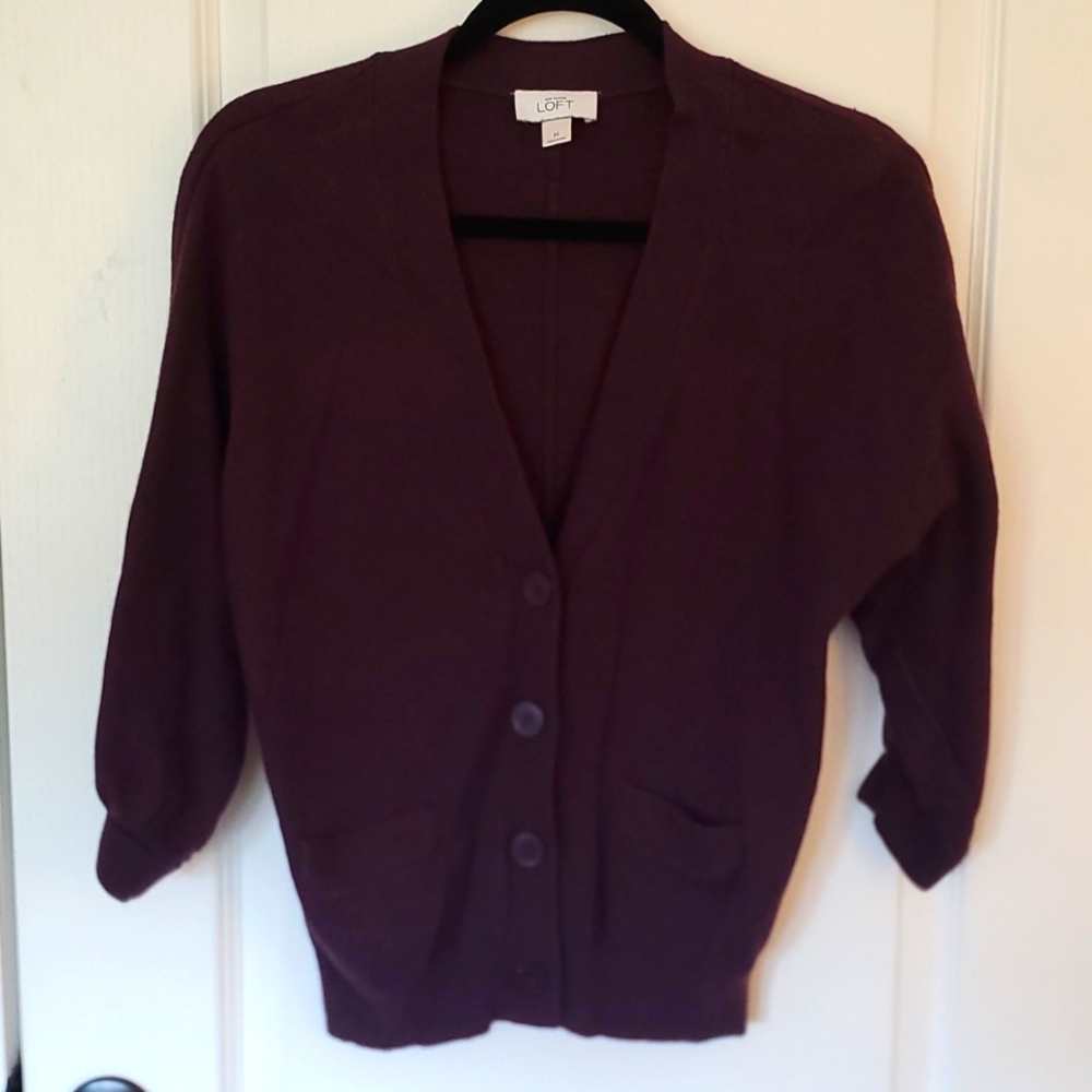 Purple Cardigan Ann Taylor‎ Loft